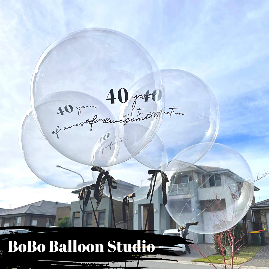 Blue Clear Bobo Balloon (24, 36)
